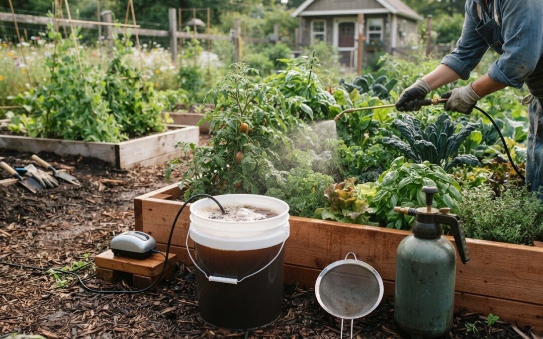How to Brew Compost Tea for Vegetables and Spray the Leaves