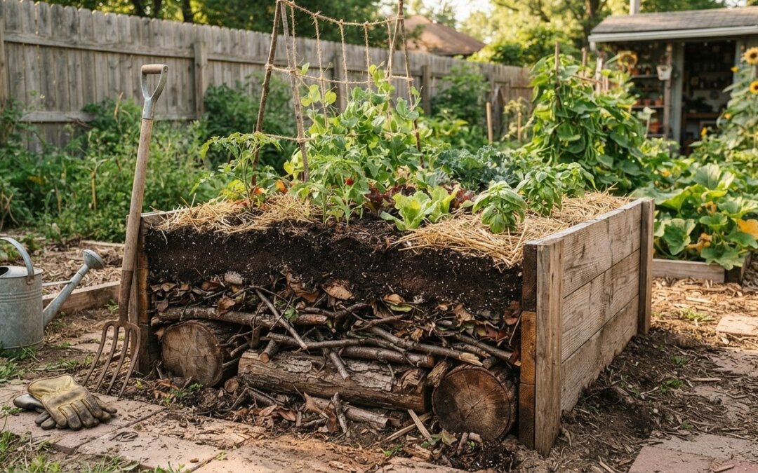 How to Layer Logs, Compost, Soil, and Mulch in a Hugelkultur Bed